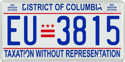 DC license plate EU3815