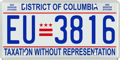 DC license plate EU3816