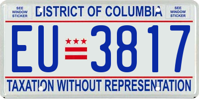 DC license plate EU3817