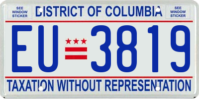 DC license plate EU3819