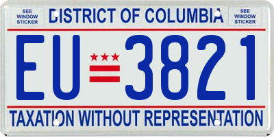 DC license plate EU3821