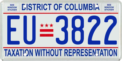 DC license plate EU3822