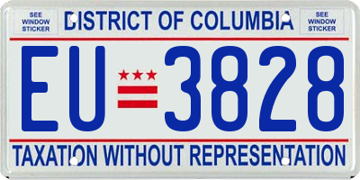 DC license plate EU3828