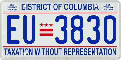 DC license plate EU3830