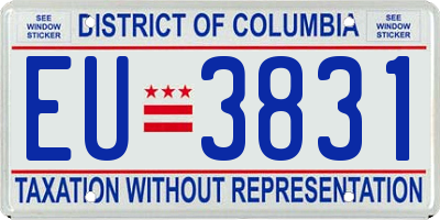 DC license plate EU3831