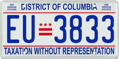DC license plate EU3833