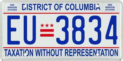 DC license plate EU3834
