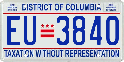 DC license plate EU3840