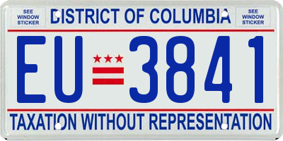 DC license plate EU3841