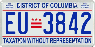 DC license plate EU3842