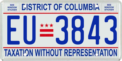 DC license plate EU3843