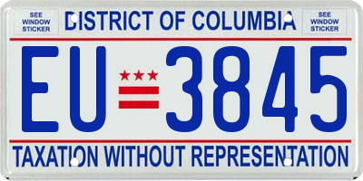 DC license plate EU3845