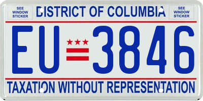 DC license plate EU3846