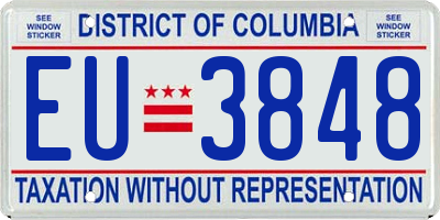 DC license plate EU3848