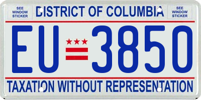 DC license plate EU3850