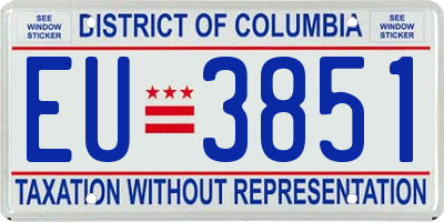 DC license plate EU3851