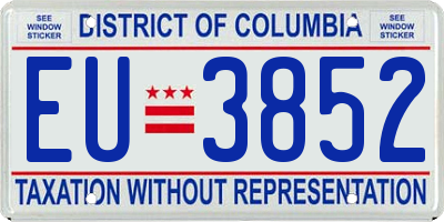 DC license plate EU3852
