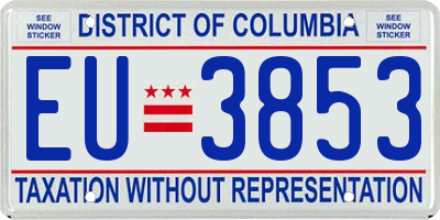 DC license plate EU3853