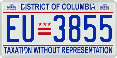 DC license plate EU3855