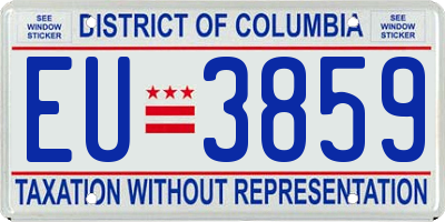 DC license plate EU3859