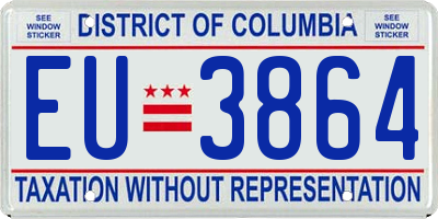 DC license plate EU3864