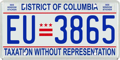 DC license plate EU3865