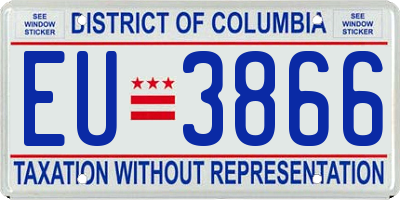 DC license plate EU3866