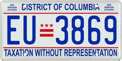 DC license plate EU3869