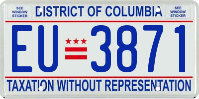 DC license plate EU3871