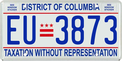 DC license plate EU3873