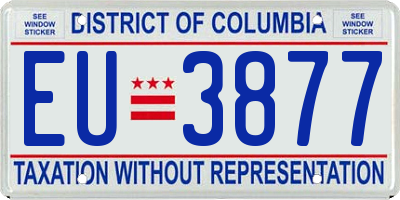 DC license plate EU3877