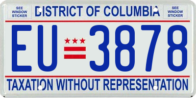 DC license plate EU3878