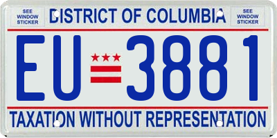DC license plate EU3881