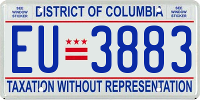 DC license plate EU3883