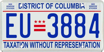 DC license plate EU3884