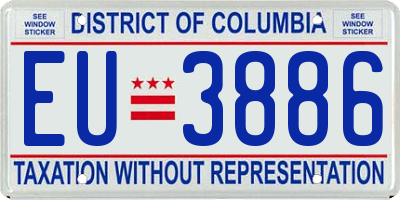 DC license plate EU3886