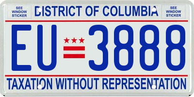 DC license plate EU3888