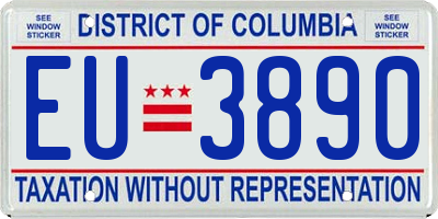 DC license plate EU3890