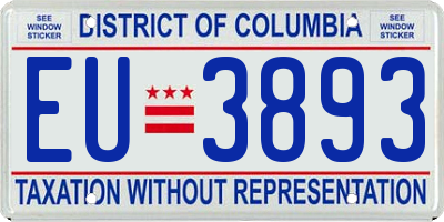 DC license plate EU3893
