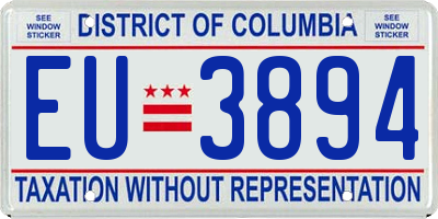 DC license plate EU3894