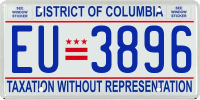 DC license plate EU3896