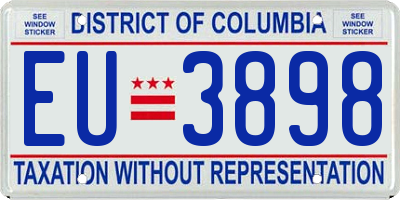 DC license plate EU3898