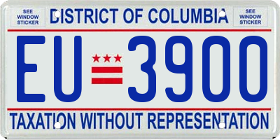 DC license plate EU3900