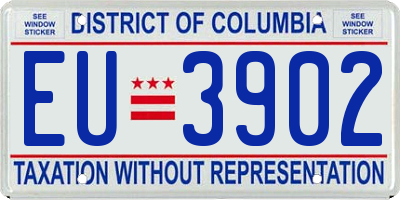 DC license plate EU3902