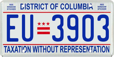 DC license plate EU3903