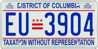 DC license plate EU3904