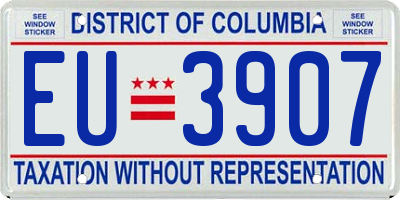 DC license plate EU3907