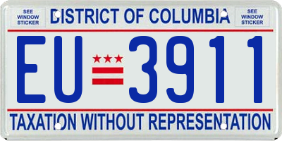 DC license plate EU3911