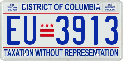 DC license plate EU3913