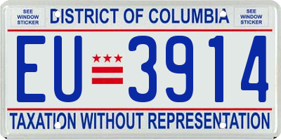 DC license plate EU3914